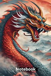 Japanese Dragon (Fire) Vintage Notebook for Men & Women:: Notepad for Writing, Drawing, Sketching, 110 Lined Pages 6"x9"