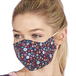 ECO CHIC M10 Black Ditsy Mask, 1 Count (Pack of 1)