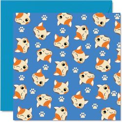 Cat Birthday Cards For Women Men Boys Girls - Spotty Cat Cartoon - Happy Birthday Card for Son Daughter Brother Sister Grandson Granddaughter Uncle Auntie Cousin 145mm Bday Greeting Cards
