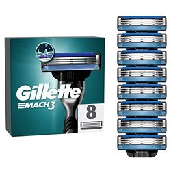 Gillette Mach3 Navulmesjes Voor Mannen, Navulmes Met 3 Mesjes, 8 Navulmesjes, Ijzersterke Mesjes
