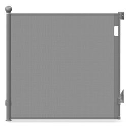 VOUNOT® Extra-Wide Retractable Stair Gate for Baby & Pets, Extends up to 180cm Wide, 96cm Tall, Silent One-Handed Operation, Mesh Safety Dog Gate for Doorways, Stairs & Hallways, Indoor/Outdoor, Grey