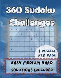 Sudoku Puzzle Book for Adults: 360 Easy, Medium & Hard Puzzles with Solutions