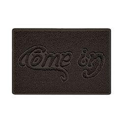 Nicoman COME-IN Embossed Shape Door Mat Dirt-Trapper Jet-Washable Doormat-(Use Outdoor ONLY)- (60x40cm/23.6x15.7inches, Small) Brown