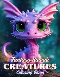 Fantasy Kawaii Creatures Coloring Book: Coloring pages filled with Fantasy Kawaii Creatures Jumbo Illustrations For Fans