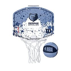 Wilson Minicanestro da Basket NBA TEAM MINI HOOP, Plastica, Bianco/Blu (Memphis Grizzlies)
