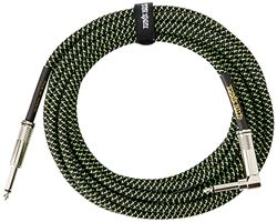 Ernie Ball - Cable trenzado para instrumentos, recto/acodado, 5,49 m, color negro y verde