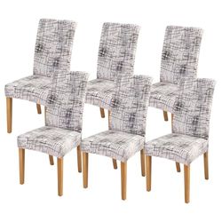 FORCHEER Stretch Chair Covers for Dining Chairs Set of 6, Beige