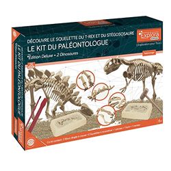 EXPLORA - 2 Dinosaurusskeletten - Paleontoloog Kit - 039402 - Uitgraafgips - Ontdekkingskit - Kinderspel - Wetenschappelijk - Avontuurlijk - Fossielen - Vanaf 6 jaar