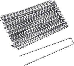 Meister 9962920 200 x 20 mm Hot-Dip Galvanised Steel Pack of 25 in a Practical Set Suitable for Films, Nets for Fixing Pegs for Garden Fleece/Ground Anchor