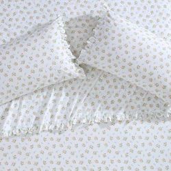 Laura Ashley – standard örngottsset, andningsbara percale bomullssängkläder, blommig heminredning (Roseford orange, 2 delar)