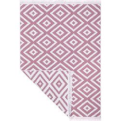 Fashion4Home Tappeto a pelo corto – Boho Kelim Tappeto per soggiorno, camera da letto e cucina, tappeto per corridoio, tappeto Trio-rosa altico, bianco, dimensioni: 140 x 200 cm