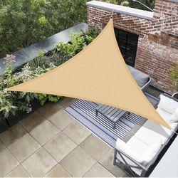 AXT SHADE Schaduwzeil 2,5x2,5x2,5mDriehoek Waterdicht 95% UV-Bestending voor Buiten Luifel Balkon Tuin-Zand