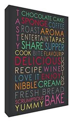 Feel Good Art Gallery Wrapped Kitchen Box canvas met solide frontplaat (40 x 30 x 4 cm, middelgroot, zwart/meerkleurig)