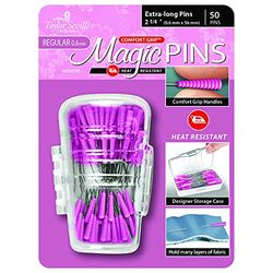 Taylor Seville Originals - Taylor Seville Originals Comfort Grip Heat Resistant Regular (0.6 x 56mm) Extra Long Magic Pins - 50 Pieces