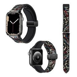 Correa reloj para Apple IWatch 18 mm (38/40/41/42/44/45 mm) de Silicona y Cuero auténtico: America