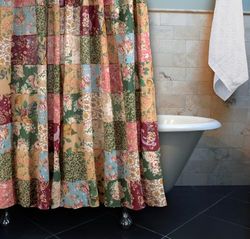 Greenland Home Fashions Antique Chic Tenda da Doccia, Cotone, Multicolore, W 72" x L 72" (1 Panels)