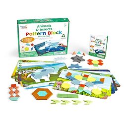 Learning Resources Set de puzles en Forma de Animales e Insectos con Bloques geométricos, Juego con Patrones, puzle de Formas geométricas, Juguete para clasificar y para Contar, 3, 94461