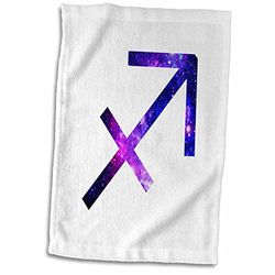 3dRose Sagittarius Horoscope Symbol-Purple Zodiac Astrological Star Sign Towel, Multi-Colour, 15 x 22-Inch