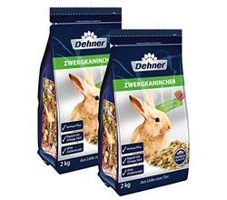Dehner Premium - Mangime per conigli nani, 2 x 2 kg (4 kg)