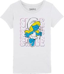 Les Schtroumpfs Gismurfts008 Camiseta, Blanco, 8 Años Niñas