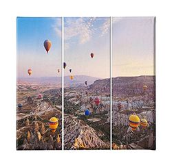 Homemania Ballonfoto, 3-delig, natuur en landschappen per woonkamer, kinderkamer, meerkleurig, 69 x 3 x 50 cm, HM203PKNV-22, polyester, hout