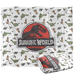 Jurassic World Fallen Kingdom Dino skissmönster officiellt licensierad silkeslen touch supermjuk filt 152 x 127 cm