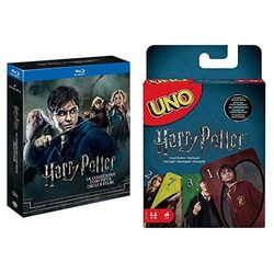 Harry Potter Collection (Standard Edition) (8 Blu-Ray) + Mattel Games - UNO Versione Harry Potter, Gioco di Carte, FNC42