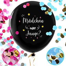 Balloono Gender Reveal Balloon (91 cm) ● Complete set met confetti, naald, vlaggen en strik ● Eenvoudig vullen en geschikt voor helium ● Genderreveal Party