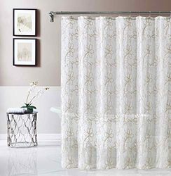 Dainty Home Shower Curtain, Polyester, Linen/Linen, 72" W x 70" L (Pack of 1)