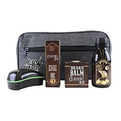 HEY JOE - Bearded Survival KIT Deluxe N. 1 | Kit di correzione barbe tra cui: olio, balsamo, shampoo, spazzola per barba e beauty case regalo