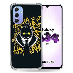 Cokitec Cover rinforzata in vetro temperato per Samsung Galaxy A34 5G Manga Assassination Classroom Kuro Nero