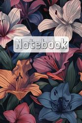 Journal/Ruled Notebook: 6" x 9" paperback Matte Flower Cover 100 Pages