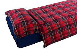 Soffim Scottish Madras Beddengoed 1e variant, 100% katoen, geverfd, met rode afbeelding, 250 x 200 cm