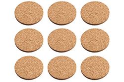 Metafranc Cortiça almofadas de diâmetro 40 mm, auto-adesivo, 4 unidades, natural para móveis, para superfícies lisas/para móveis (redonda/parada para porta de 3 mm cortiça