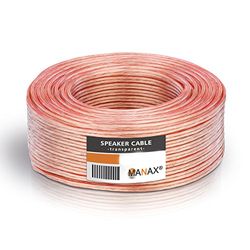 MANAX® Luidsprekerkabel 2 x 0,75mm² transparant 10,0 m ring