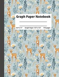 Graph Paper Notebook: Size 8.5"x 11", Graph Paper 1/2"x 1/2", 110 pages