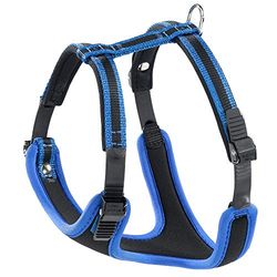 Ferplast ERGOCOMFORT MEDIUM, Verstelbaar hondentuigje van middelgroot, comfortabel, gewatteerd, dubbele micro-verstelsluiting, snelsluiting, blauw