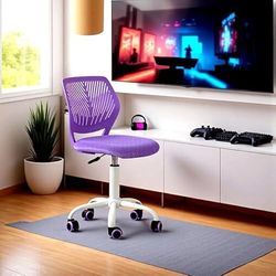 FurnitureR Leunstoel, draaistoel, in hoogte verstelbaar, draaibaar, 360 graden, stoel met rugleuning, stoelstof, SGS gasveer