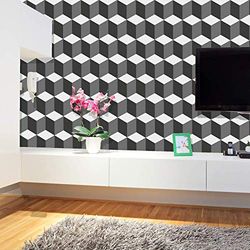 Walplus-Adesivi da Parete "3d cubes Pattern" 8confezioni decorazioni a parete rimovibile adesivo arte decalcomanie Salotto Cucina Mobili arredamento decorazione per la casa, ristoranti, hotel, Multicolore