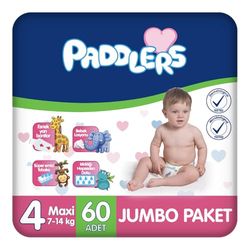Paddlers Taille 4 Maxi 7-14 kg Jumbo Couches pour bébé (1 x 60 pièces)