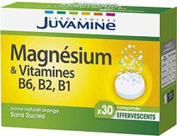 JUVAMINE - Magnésium + Vitamines B6, B2, B1 - Orange - 30 Comprimés Effervescents