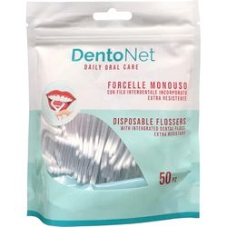 Dentonet Forcelle Monouso con Filo Interdentale Incorporato Extra Resistente, 1 confezione da 50 pezzi