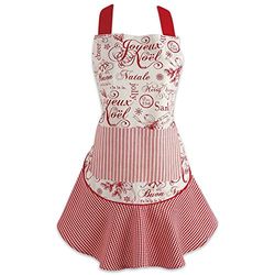 DII Avental de cozinha de Natal para mulher, tamanho adulto ajustável para cozinhar, assar, artesanato e entretenimento, tamanho único, Joyeux Noel