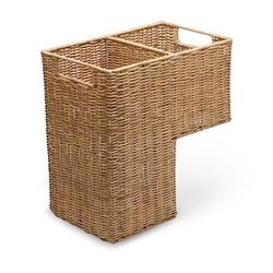 Kouboo Wicker Stair Step Basket, Dark Brown P, Rattan e Vimini, Natural, 38.1 x 24.13 x 40.005000000000003 cm