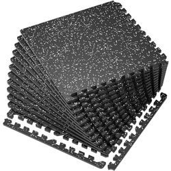 SUPERJARE Suelo de Goma EVA para Gimnasio en casa, Paquete de 12 tapetes entrelazados para el hogar, Gimnasio, Garaje, 1,4 cm de Grosor