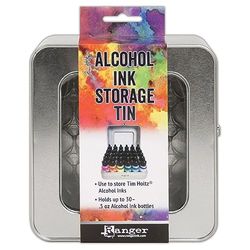 Ranger Tim Holtz TAC58618 Alcohol Ink Storage Tin, Synthetic Material, Grey, 16 x 15.4 x 8 cm