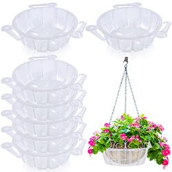 Marsui 20 vassoi per piante da appendere, 25,4 cm, in plastica, per piante e acqua, sottovaso, vasi da appendere, per piante e acqua, ganci trasparenti per piante da appendere, per interni ed esterni