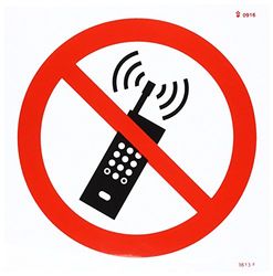 Caledonia signos 23613 F no teléfonos móviles Symbol Sign, vinilo autoadhesivo, 200 mm x 200 mm