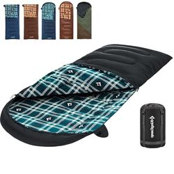 KingCamp Sleeping Bag for Adults Sacos de Dormir Grandes y Altos, Ligeros, Resistentes al Agua para Camping, mochileros, Senderismo, Color, Unisex, Cremallera Derecha Negra de 2,6 kg, 90" × 35"