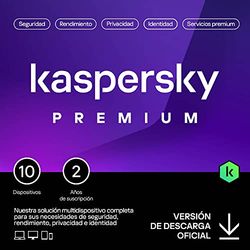 Kaspersky Premium Total Security 2025 | 10 Dispositivos | 2 años | Anti-Phishing y Firewall | VPN ilimitada | Gestor de contraseñas | Control parental | Soporte 24/7 | PC/Mac/Móvil | Código por email